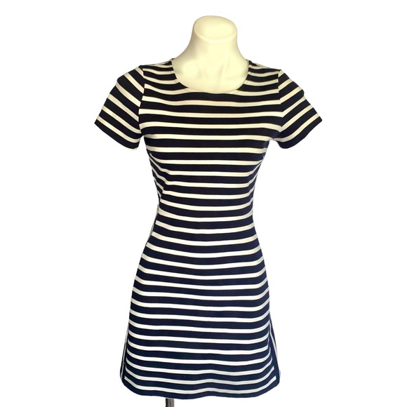 Express French Breton Striped Mini Scuba Dress - Picture 2 of 11